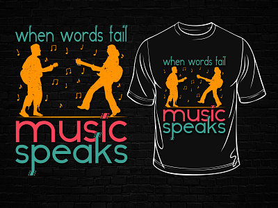 T-Shirt Design | Music Speaks T-Shirt Design