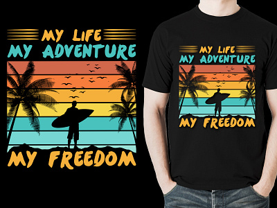 Surfing Adventure T Shirt Design By Abdur Rahman T Shirt Graphic Designer On Dribbble