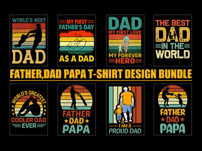 Father Dad Papa T Shirt Design Bundle