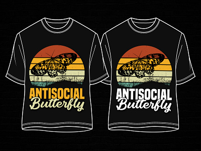 Antisocial Butterfly T-Shirt Design motivational t shirt design