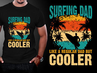 Surfing Dad T-Shirt Design retro vintage t shirt