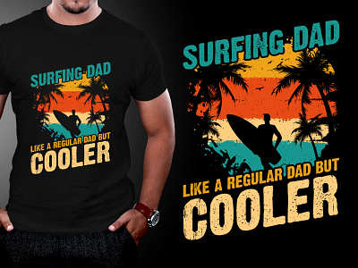 Surfing Dad T-Shirt Design retro vintage t shirt