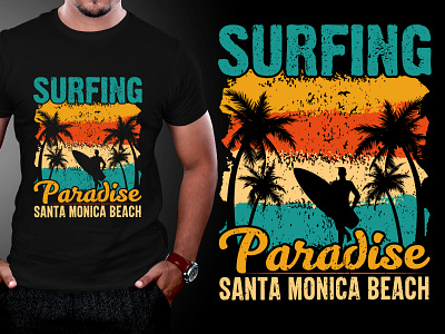 Surfing Paradise T-Shirt Design retro vintage t shirt