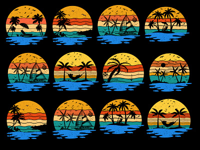 Summer T-Shirt Design Graphic sunset for t shirt design