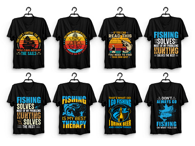 Fishing T-Shirt Design Bundle graphic tees