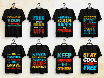 Typography T-Shirt Design Bundle quotes t shirt design