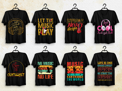 Music T-Shirt Design Bundle t shirt design svg