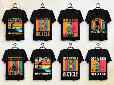 Bicycle Biker T-Shirt Design Bundle