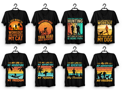 Retro Vintage Sunset T-Shirt Design Bundle quotes t shirt design