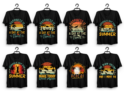 Summer Beach T-Shirt Design Bundle quotes t shirt design