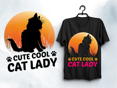 Cool Cat Lady T-Shirt Design