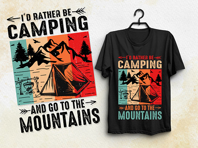 Mountain Camping T-Shirt Design