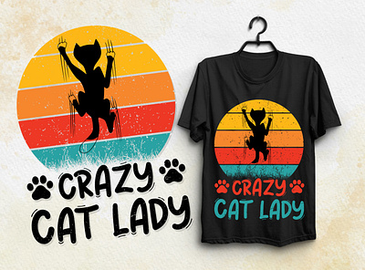 Crazy Cat Lady T-Shirt Design typography t shirt
