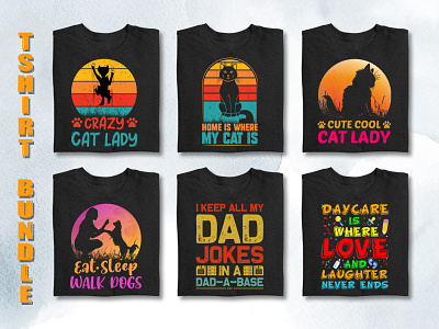 T-Shirt Design Bundle retro vintage sunset t shirt