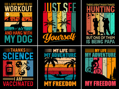 Sunset Colorful T-Shirt Design Bundle