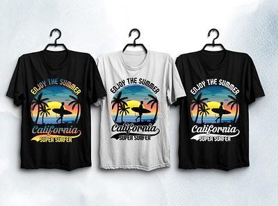 California Surfing T-Shirt Design typography t shirt