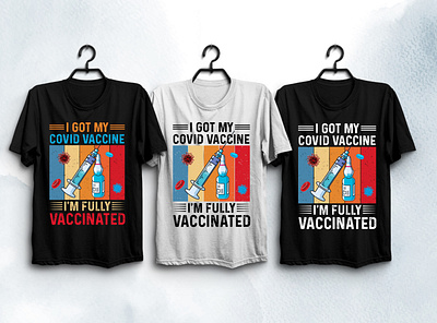 Covid Vaccinated T-Shirt Design typography t shirt