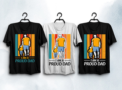 Proud Dad T-Shirt Design typography t shirt