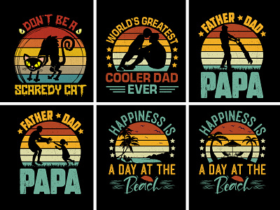 Sunset Colorful T-Shirt Design Bundle