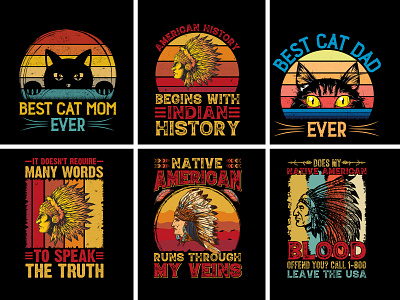 Vintage Retro Sunset T-Shirt Design Bundle