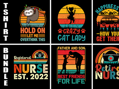 Sunset Colorful T-Shirt Design Bundle