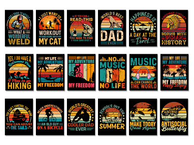 Sunset Colorful T-Shirt Design Bundle t shirt bundle