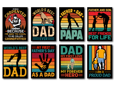 Dad Papa Father T-Shirt Design Bundle typography t shirt