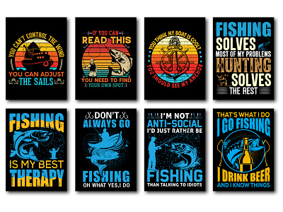 Fishing Lover T-Shirt Design Bundle typography t shirt