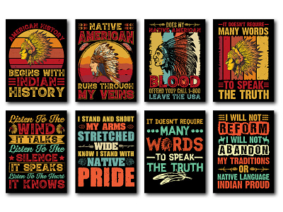 Native American T-Shirt Design Bundle typography t shirt