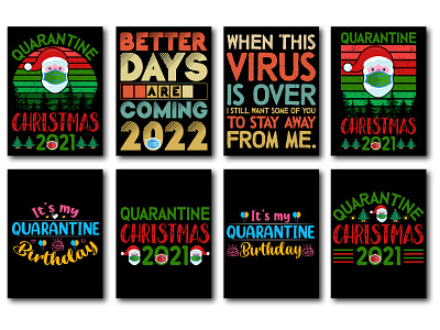 Quarantine T-Shirt Design Bundle typography t shirt