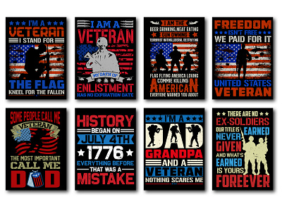 Veteran T-Shirt Design Bundle typography t shirt