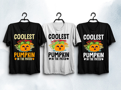 Coolest Pumpkin T-Shirt Design typography t shirt