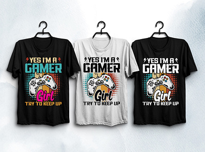 Gamer Girl T-Shirt Design typography t shirt