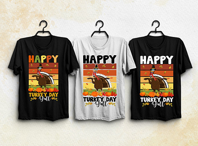 Happy Turkey Day Thanksgiving T-Shirt Design typography t shirt