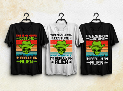 Alien Costume T-Shirt Design. typography t shirt