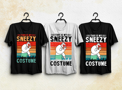 Sneezy Costume T-Shirt Design. typography t shirt