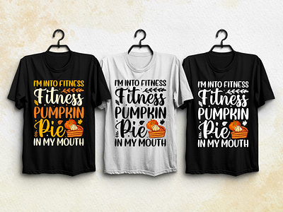 Fitness Pumpkin Pie Thanksgiving T-Shirt Design