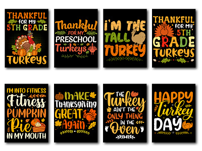 Thanksgiving Day T-Shirt Design Bundle typography t shirt