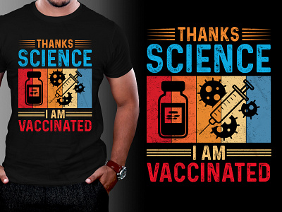 Vaccinated T-Shirt Design typography t shirt