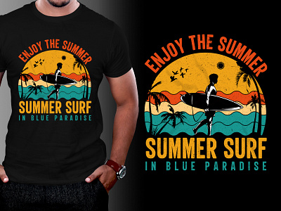 Summer Surfing T-Shirt Design