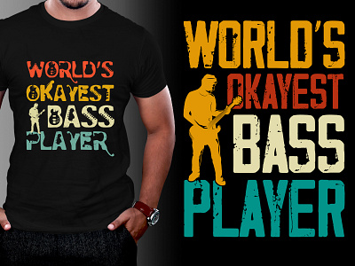 Bass Player Music T-Shirt Design