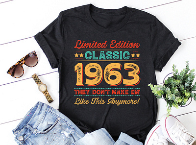 Limited Edition Classic 1963 60th Birthday T-Shirt Design print on demand