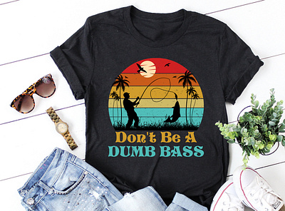 Don't Be A Dumb Bass Fishing T-Shirt Design graphic tees