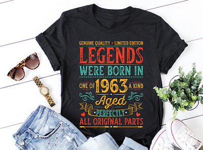 Legends Were Born In 1963 Aged Perfectly T-Shirt Design graphic tees