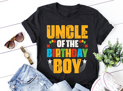 Uncle of the Birthday Boy T-Shirt Design t shirt design vector png