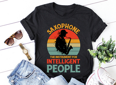 Saxophone The Instrument For Intelligent People T-Shirt Design graphic tees