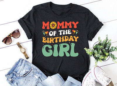 Mommy Of The Birthday Girl T-Shirt Design t shirt designs bundle