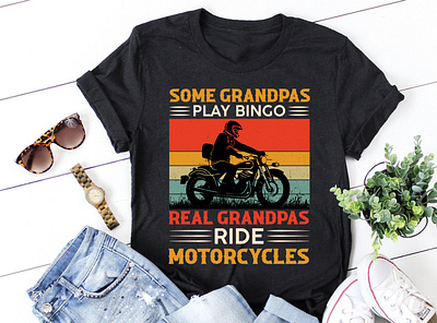 Some Grandpas Play Bingo Real Grandpas Ride Motorcycles T-Shirt graphic tees