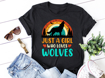 Just a Girl Who Loves Wolves T-Shirt Design