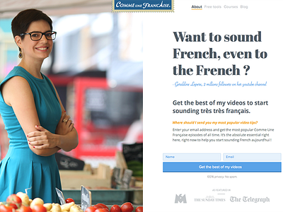 Landing Page - Comme une française